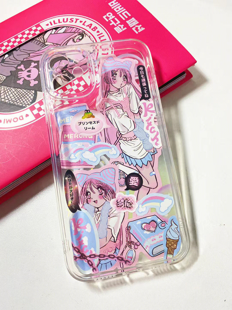 DIY Customized Epoxy Phone Case Designed Stickers Handmade Anime Character Phone case Back Card  Finished