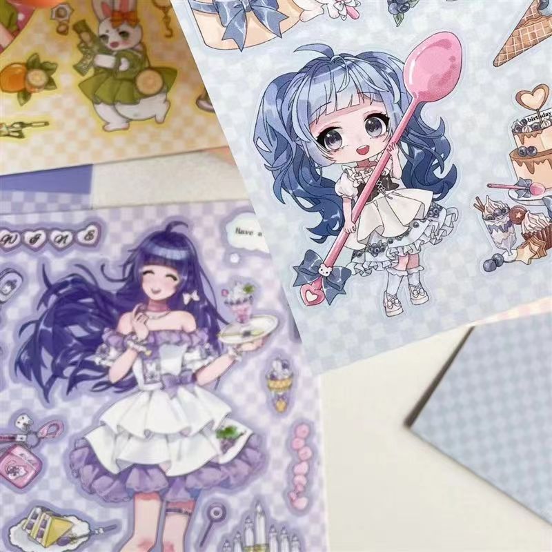 Girl Stickers Fruit Milk Tea Series Character Decoration Stickers DIY  Phone Case Handbook Material Stickers