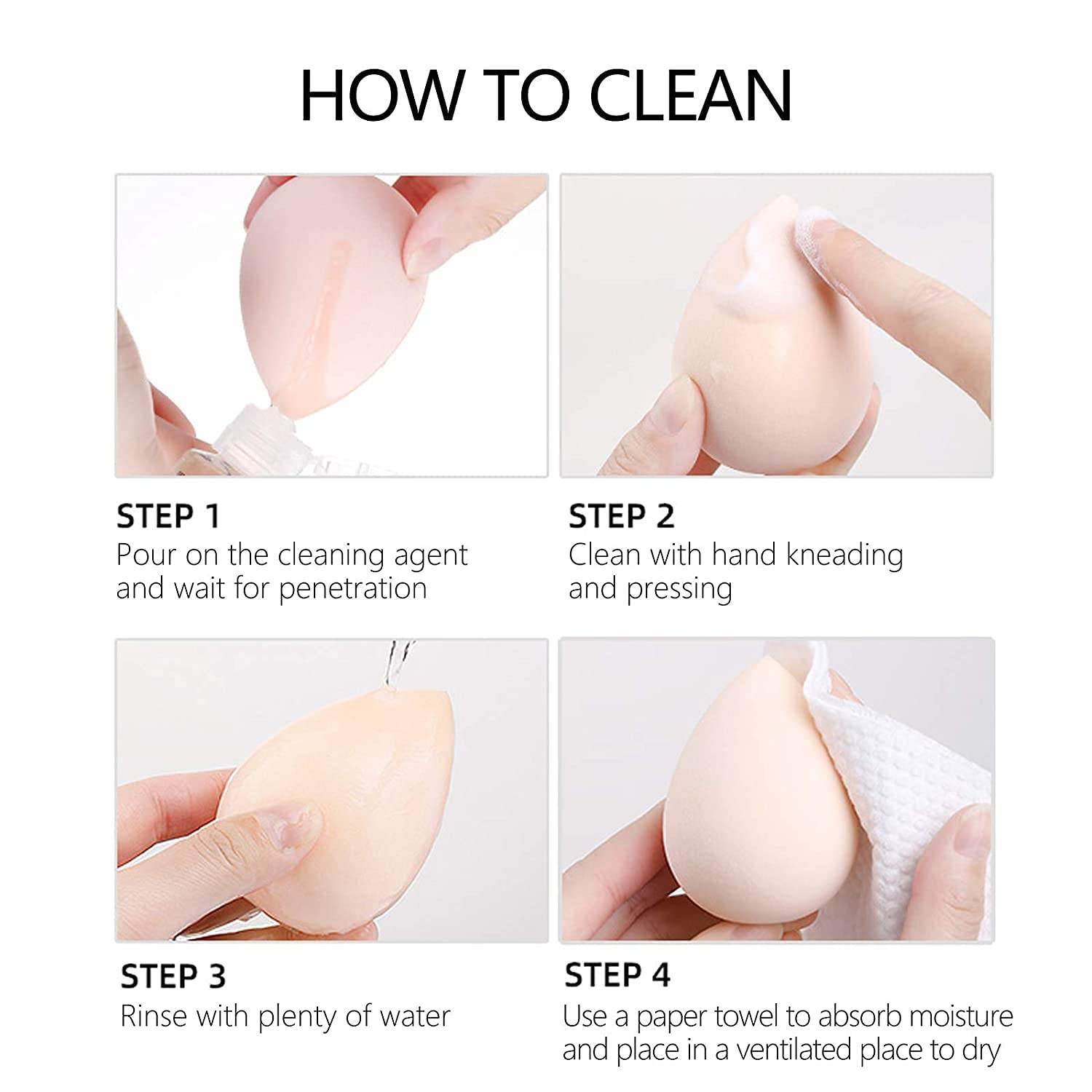 Makeup Sponge Set Foundation Blender Blending Sponges Cosmetic