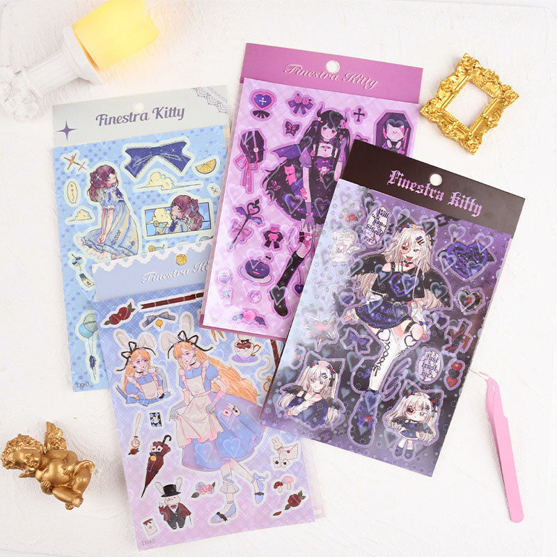 Fantasy Girl Niche Dark Cute Decorative Stickers DIY Keychain Plate Hand Account  Phone Case Diary Small Card Stickers