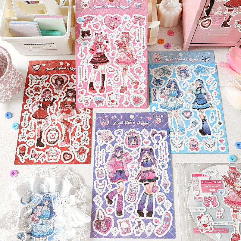 Barbie Angel Series Sweet Cool Babe Hand Account Diy Decorative  Phone Case Hand Account Material Stickers Matte Membrane Stickers 4 Styles