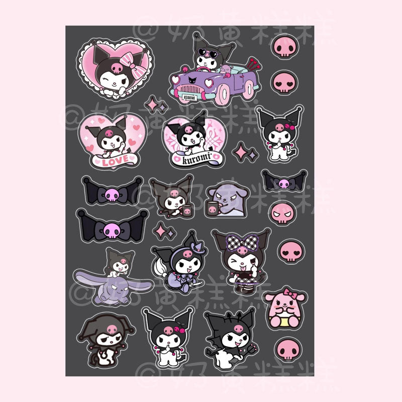 Sanrio Goo Card Sticker Kulomi Melody  Decoration  Phone Case Hand Account Material Sticker
