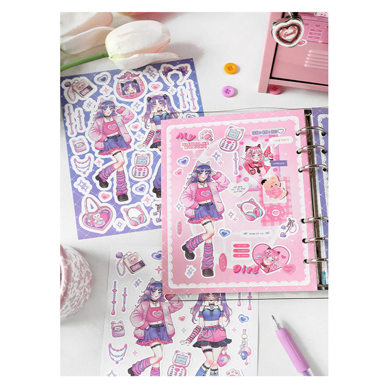 Barbie Angel Series Sweet Cool Babe Hand Account Diy Decorative  Phone Case Hand Account Material Stickers Matte Membrane Stickers 4 Styles