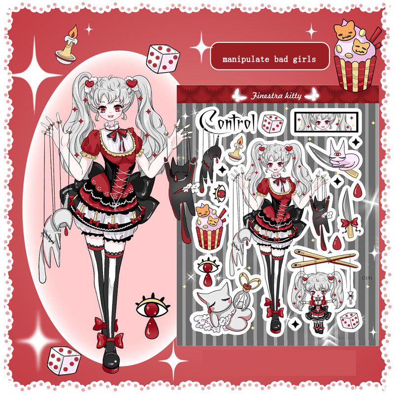 Variety of Characters Stickers Hand Account Decoration Material DIY  Phone Case Key Chain Small Card Stickers Animation
