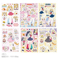 6pcs Cartoon Kawaii Little Girls Stickers Cute Decorative Phone Case Hand Account Sticker