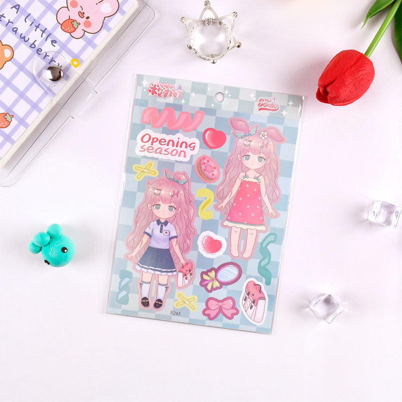 Mengli Attack Series Character Stickers Cartoon DIY Hand Account Keychain  Phone case Small Card Decoration Sticker Material
