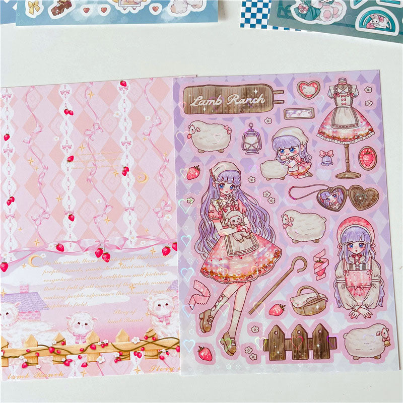 Lamb Ranch vitality Jks Jk Seifuku Series Cute Sweet Girl Character Goo Card DIY  Phone Case Hand Account Sticker