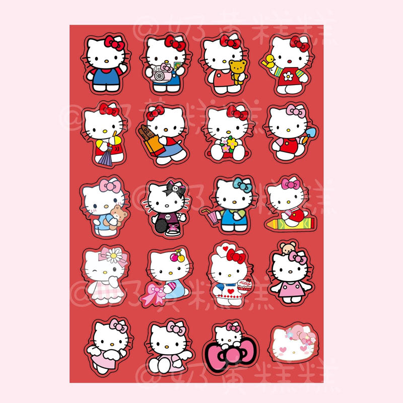 Sanrio Goo Card Sticker Kulomi Melody  Decoration  Phone Case Hand Account Material Sticker