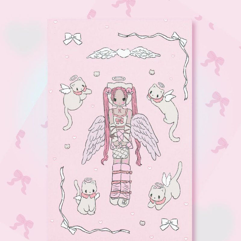 Milky Hearts Sticker Book Inner Page Low Saturation Sweet Sick Sweet Girl Character Decoration Sticker DIY Keychain Plate Hand Account  Phone Case Sticker