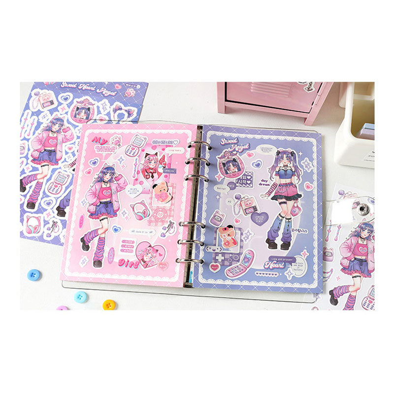 Barbie Angel Series Sweet Cool Babe Hand Account Diy Decorative  Phone Case Hand Account Material Stickers Matte Membrane Stickers 4 Styles