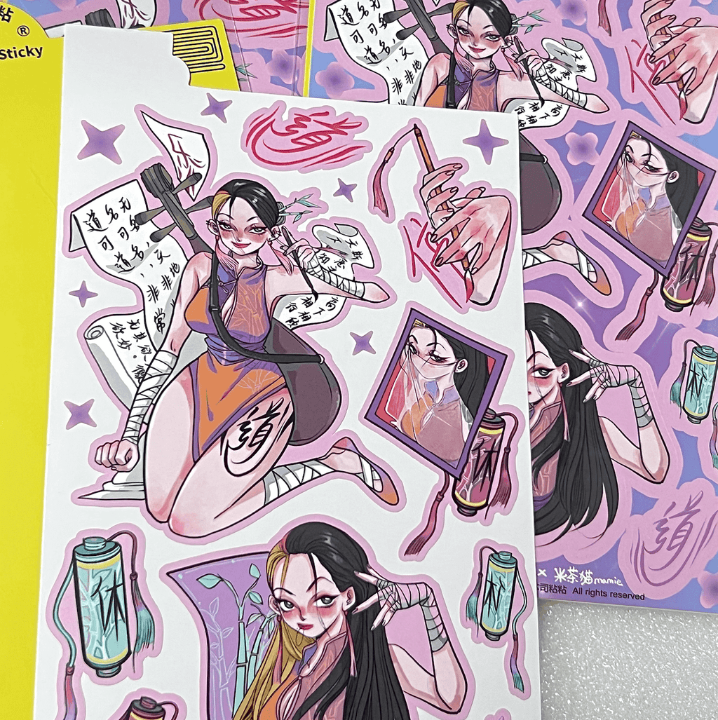 Bensi Sexy Grils Stickers Creative Personalized Stickers DIY Hand account Phone Case Stickers