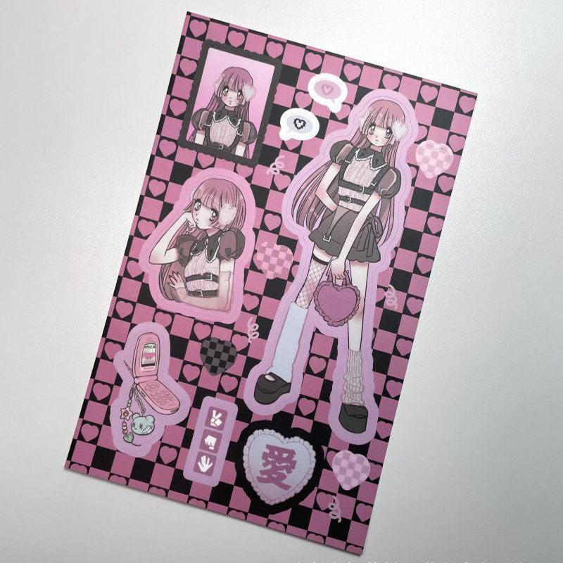 Creative Domi  Stickers Girl Character Stickers Maid DIY Hand Account Phone Case Decorative Stickers