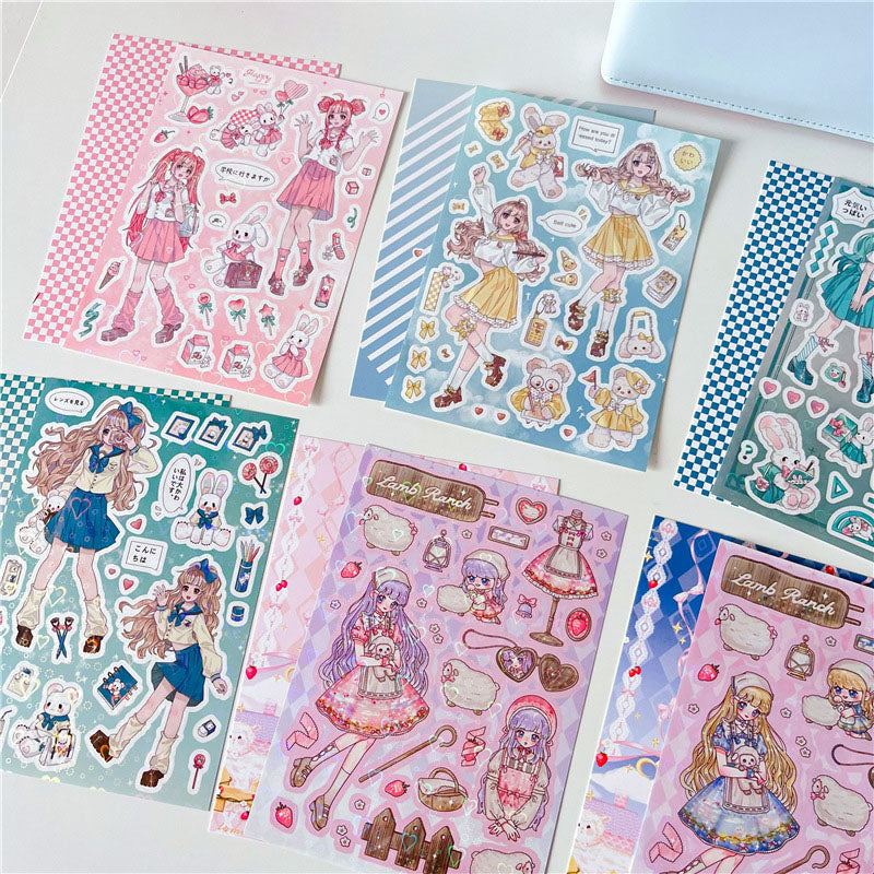 Lamb Ranch vitality Jks Jk Seifuku Series Cute Sweet Girl Character Goo Card DIY  Phone Case Hand Account Sticker