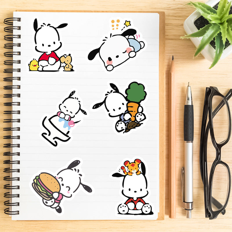 50pcs Pochacco  Sticker Water Cup Notebook Hand Account Water Cup Waterproof Student Stationery Decoration Graffiti Sticker