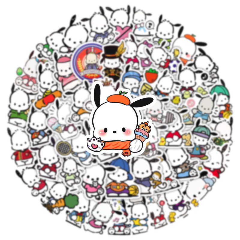 50pcs Pochacco  Sticker Water Cup Notebook Hand Account Water Cup Waterproof Student Stationery Decoration Graffiti Sticker