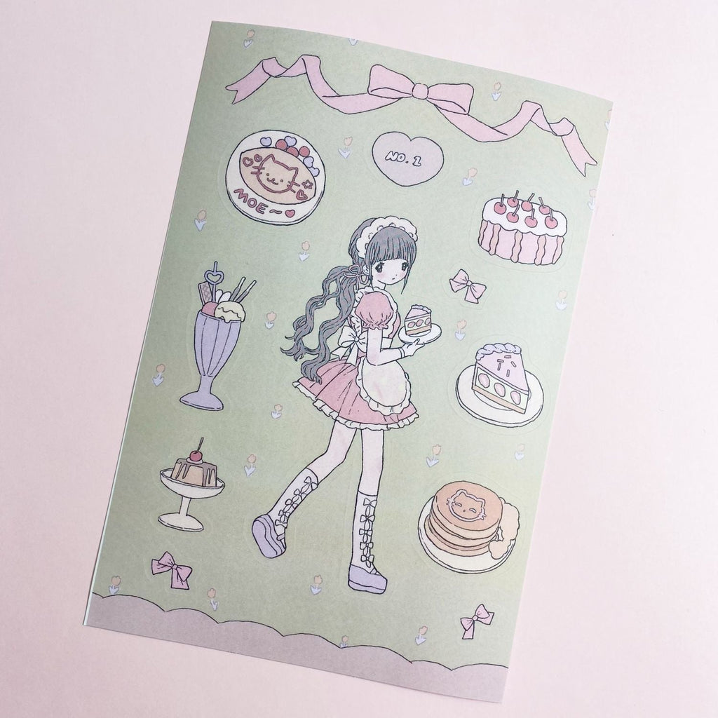 Milky Hearts Sticker Book Stickers Cartoon Cute Journal Decoration DIY Keychain Plate Hand Account Phone Case Sticker