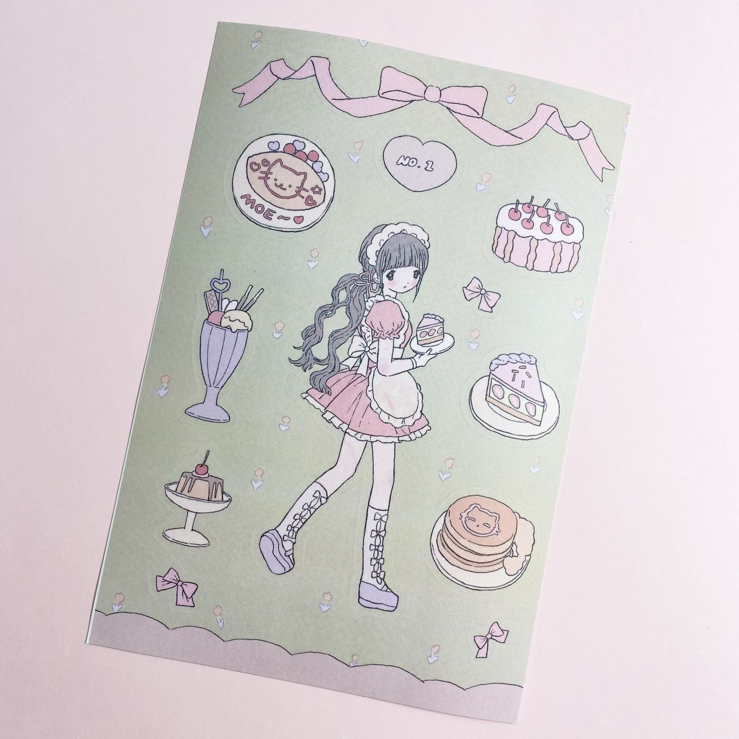 Milky Hearts Sticker Book Stickers Cartoon Cute Journal Decoration DIY Keychain Plate Hand Account Phone Case Sticker