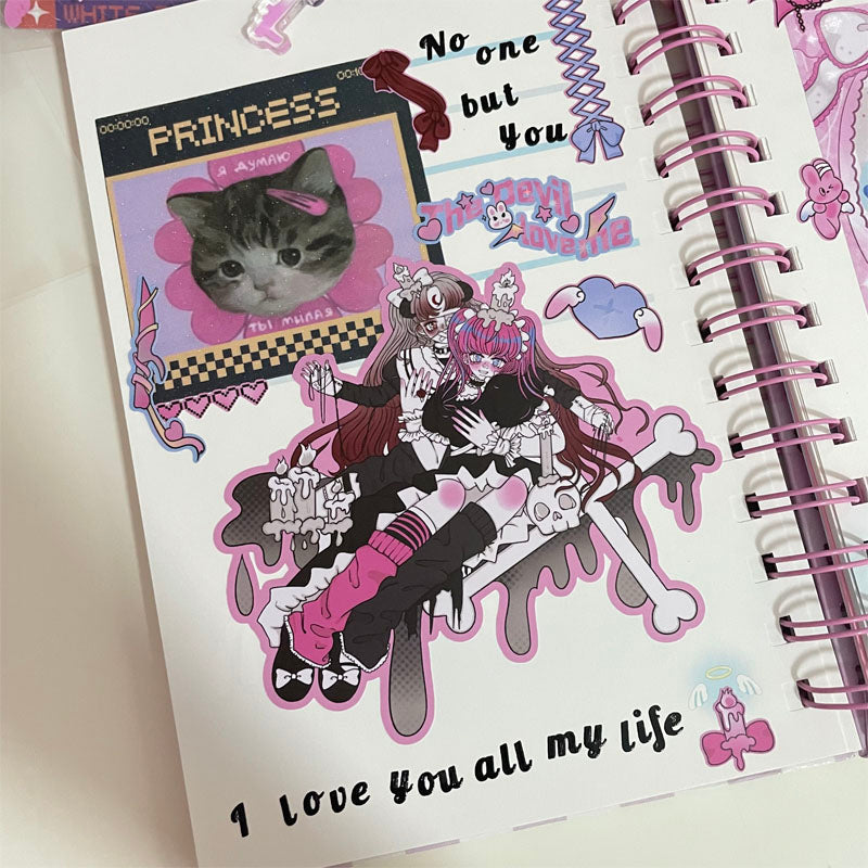 Killer Girl Barbie Girl Love Membrane Sweet Asian Style Decorative Stickers DIY Hand Account  Phone Case Small Card Stickers