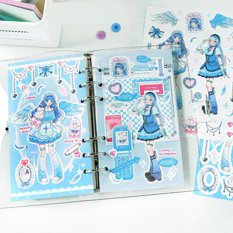 Barbie Angel Series Sweet Cool Babe Hand Account Diy Decorative  Phone Case Hand Account Material Stickers Matte Membrane Stickers 4 Styles