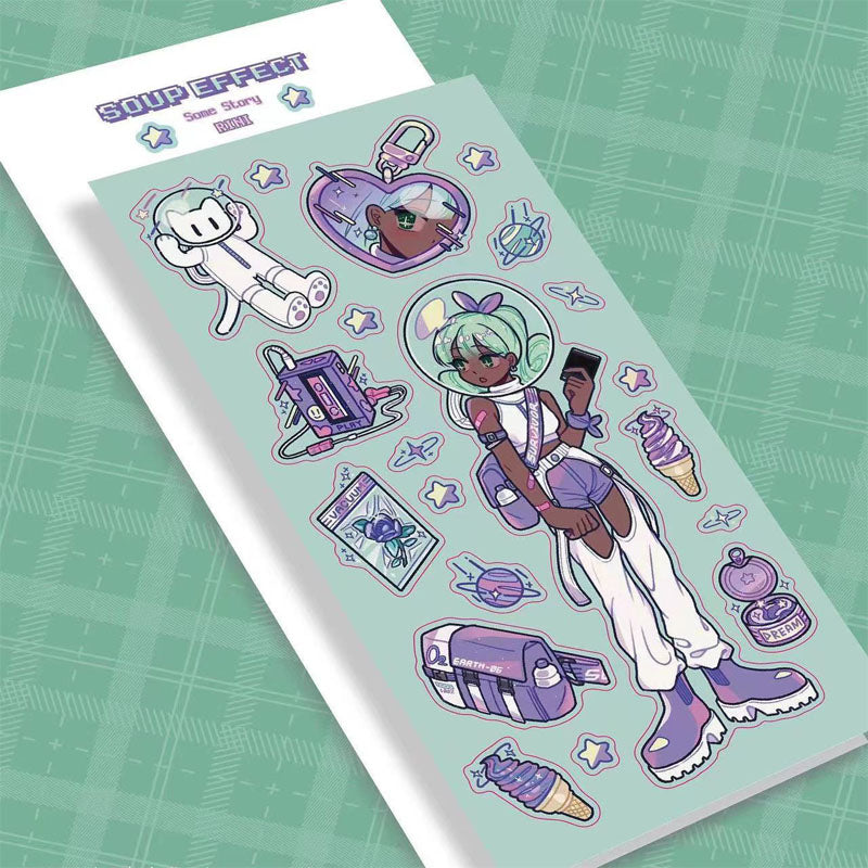 Character Goo Card Sticker Hand Account Sticker  phone Case Black Hot Girl Leather Skateboard Trainee Magic Witch Girl SweetCool Retro DIY Sticker