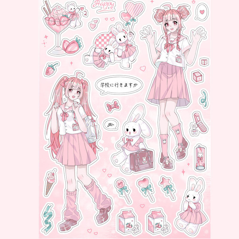 Lamb Ranch vitality Jks Jk Seifuku Series Cute Sweet Girl Character Goo Card DIY  Phone Case Hand Account Sticker