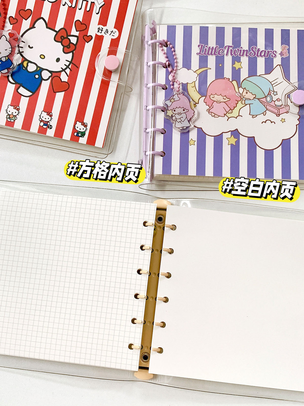Sanrio Hand Ledger Binder Sticker Portable Transparent Square Notepad Notebook Cute Kuromi