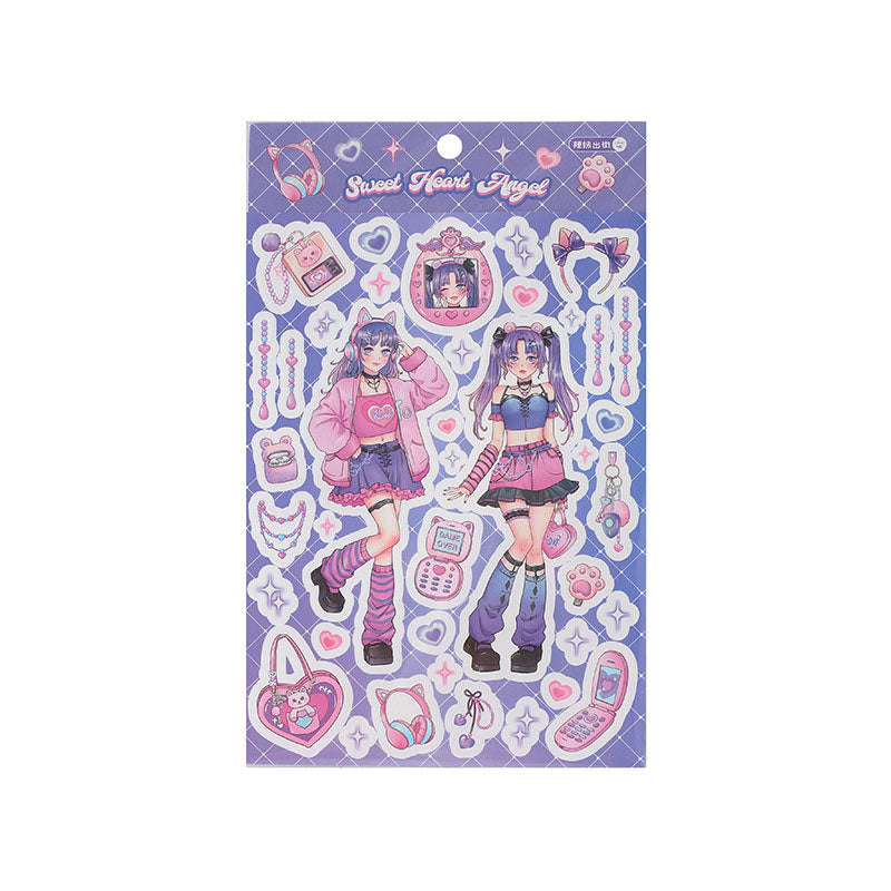 Barbie Angel Series Sweet Cool Babe Hand Account Diy Decorative  Phone Case Hand Account Material Stickers Matte Membrane Stickers 4 Styles