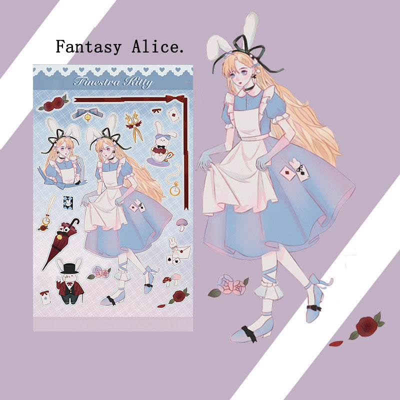 Fantasy Girl Niche Dark Cute Decorative Stickers DIY Keychain Plate Hand Account  Phone Case Diary Small Card Stickers