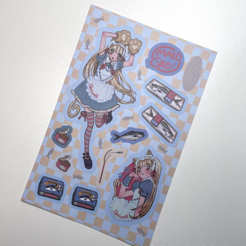 Creative Domi  Stickers Girl Character Stickers Maid DIY Hand Account Phone Case Decorative Stickers