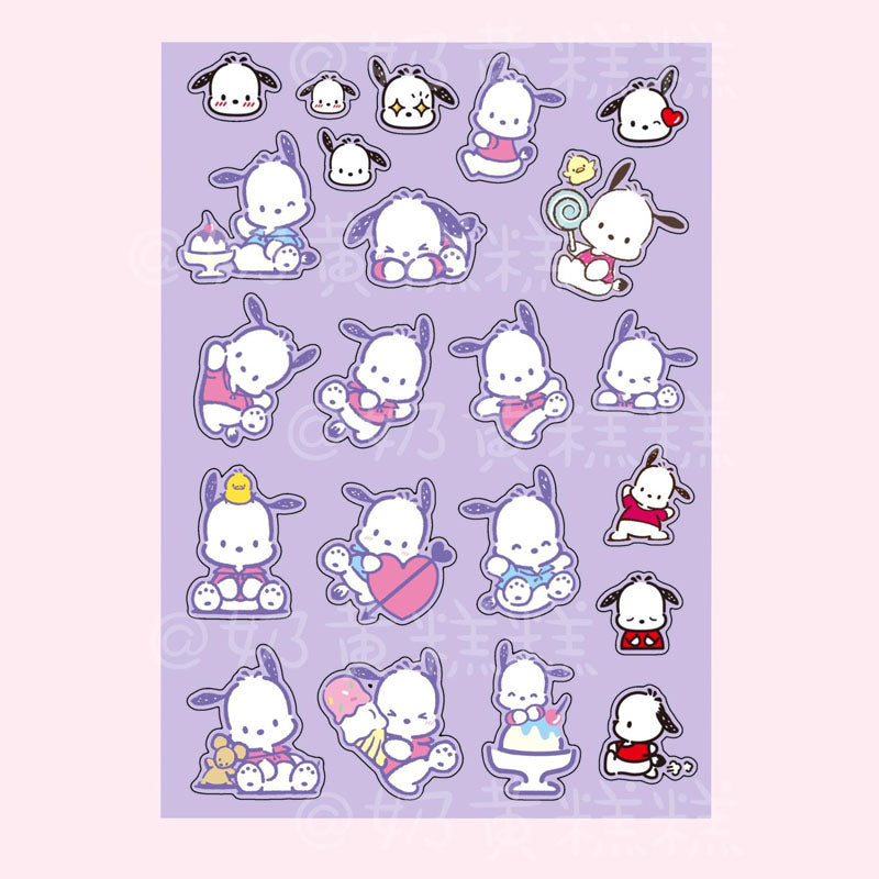 Sanrio Goo Card Sticker Kulomi Melody  Decoration  Phone Case Hand Account Material Sticker