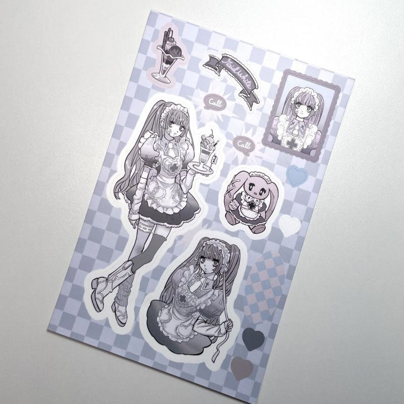 Creative Domi  Stickers Girl Character Stickers Maid DIY Hand Account Phone Case Decorative Stickers