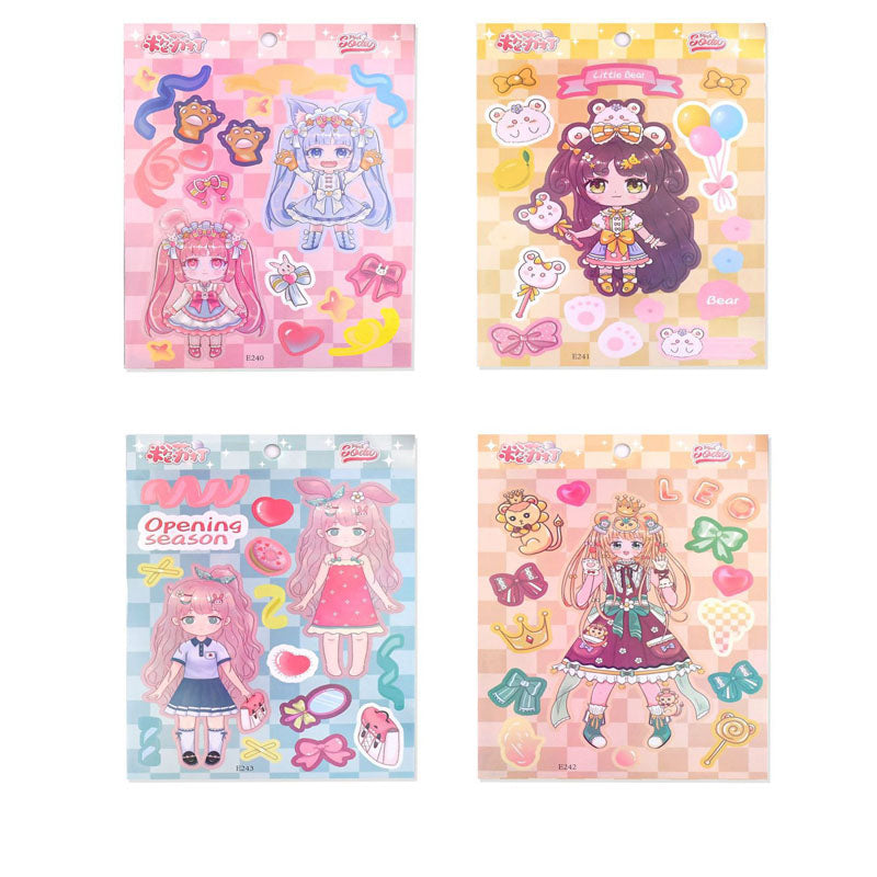 Mengli Attack Series Character Stickers Cartoon DIY Hand Account Keychain  Phone case Small Card Decoration Sticker Material