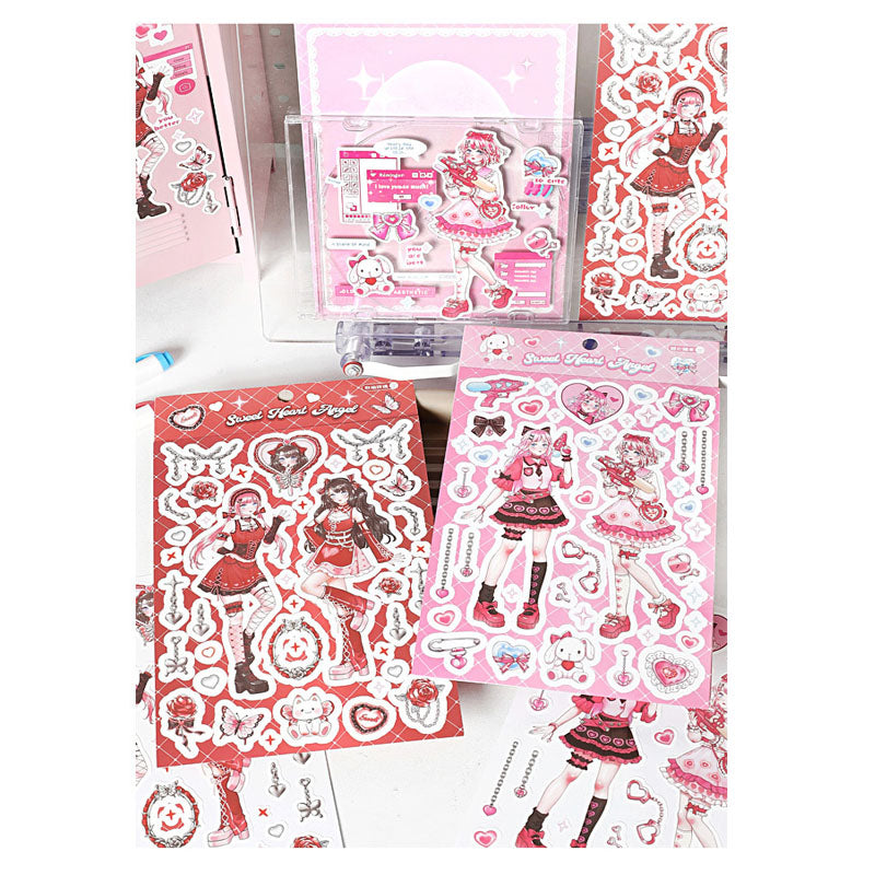 Barbie Angel Series Sweet Cool Babe Hand Account Diy Decorative  Phone Case Hand Account Material Stickers Matte Membrane Stickers 4 Styles