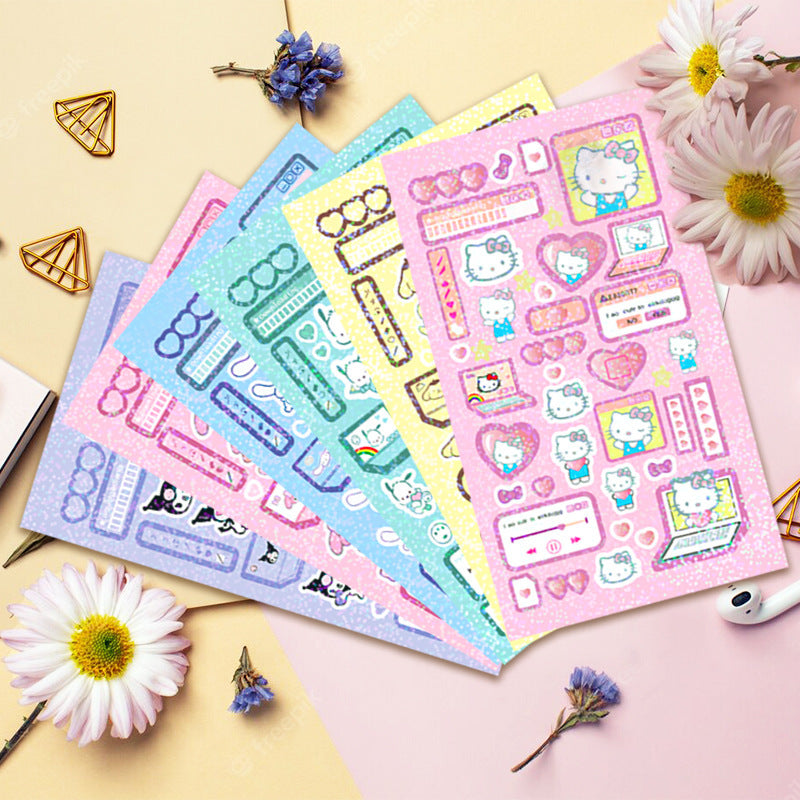 Sanrio  Cinnamoroll Melody Girl Cute Domi Stickers Diy Domi Wholesale Hand Account Cartoon