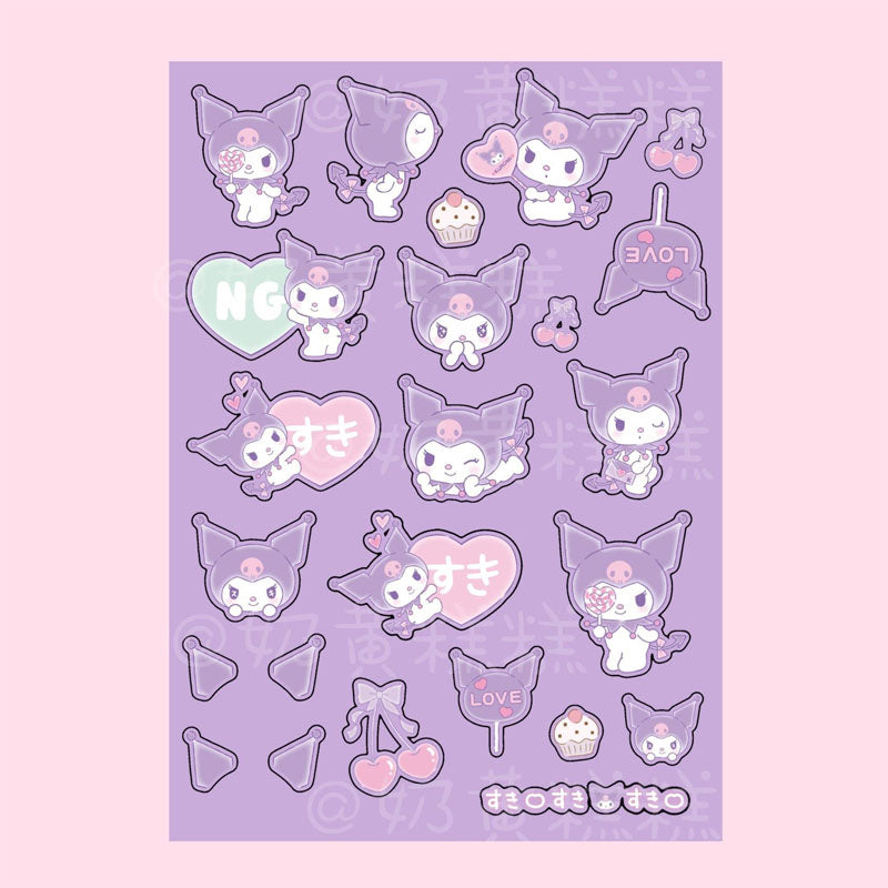 Sanrio Goo Card Sticker Kulomi Melody  Decoration  Phone Case Hand Account Material Sticker
