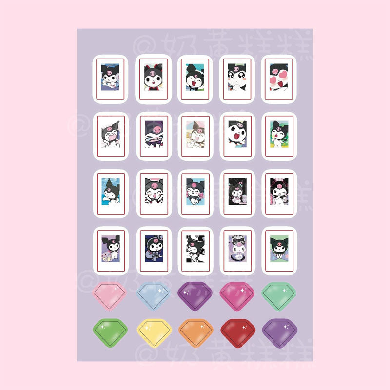 Sanrio Goo Card Sticker Kulomi Melody  Decoration  Phone Case Hand Account Material Sticker