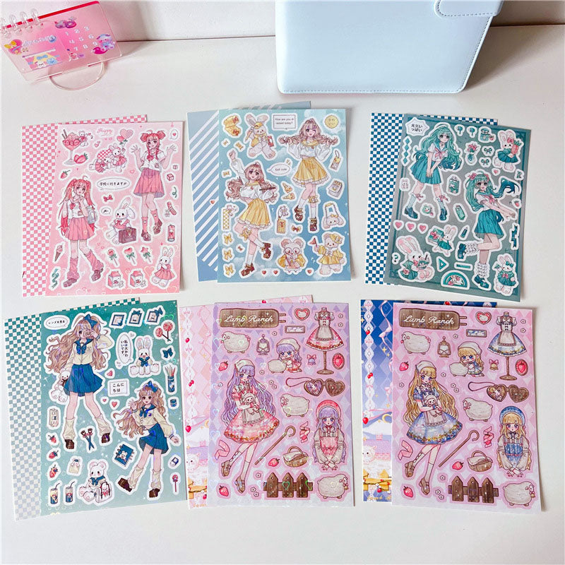 Lamb Ranch vitality Jks Jk Seifuku Series Cute Sweet Girl Character Goo Card DIY  Phone Case Hand Account Sticker