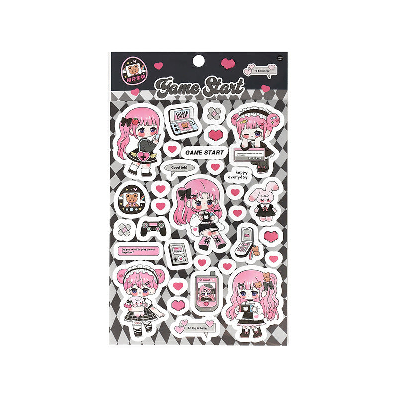 Cute Cartoon Character Pocket Diary Basic Decorative Stickers