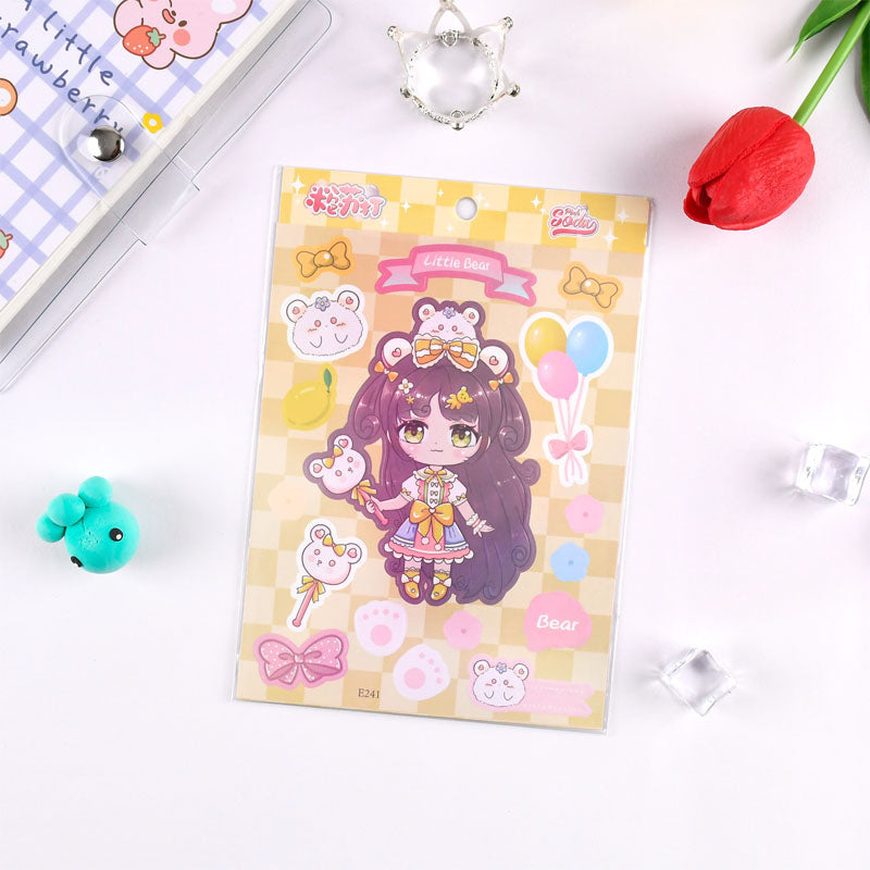 Mengli Attack Series Character Stickers Cartoon DIY Hand Account Keychain  Phone case Small Card Decoration Sticker Material