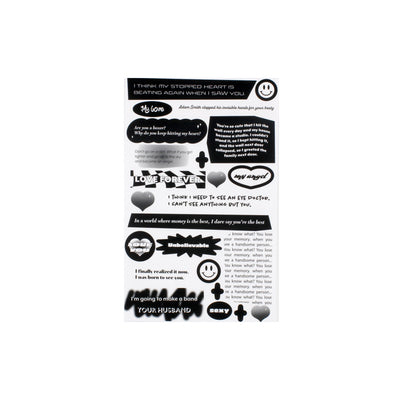 BE ON D Sweet  Cool Style English Word Frame Decoration Sticker Small Card Hand Account Material Waterproof Small Sticker