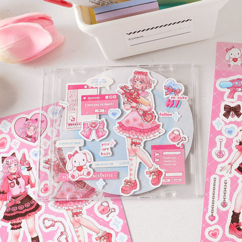 Barbie Angel Series Sweet Cool Babe Hand Account Diy Decorative  Phone Case Hand Account Material Stickers Matte Membrane Stickers 4 Styles
