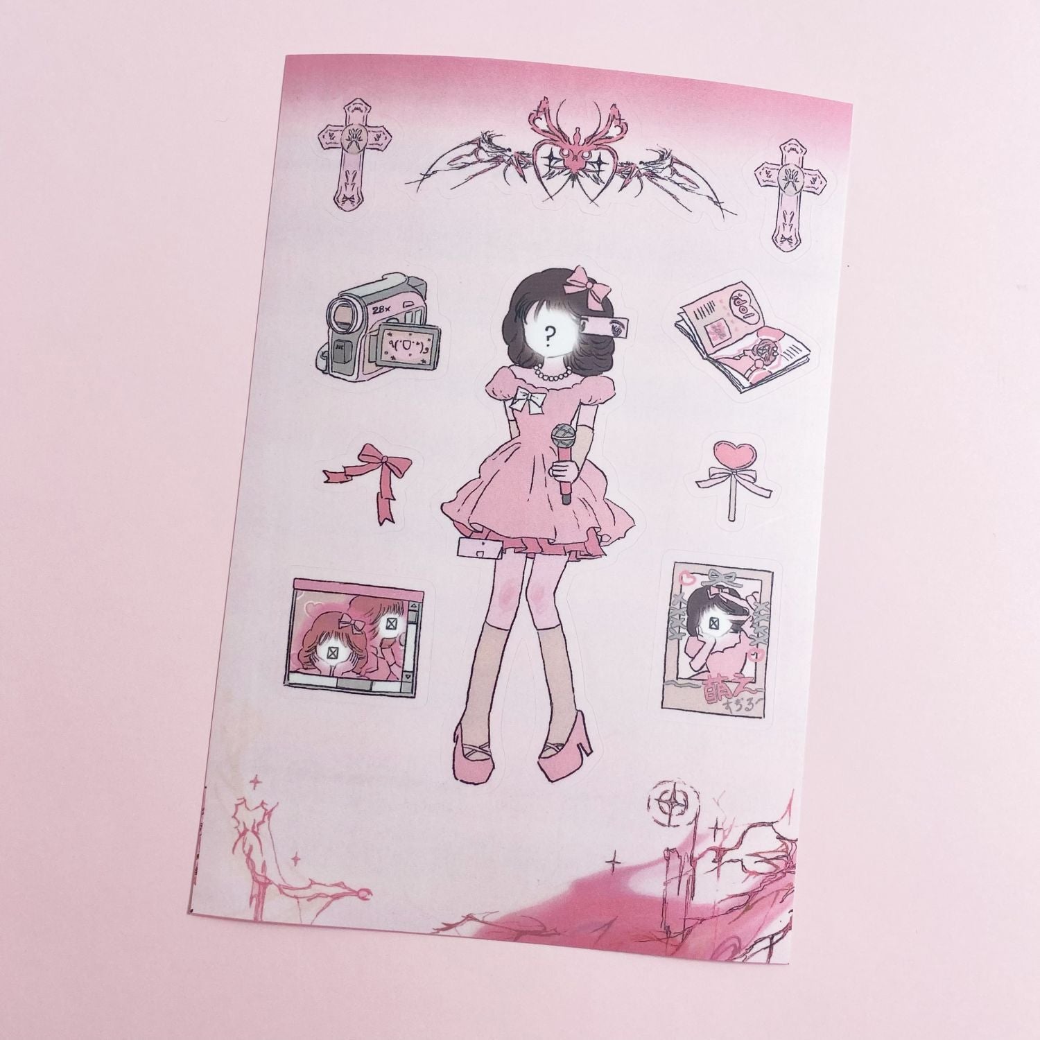 Milky Hearts Sticker Book Stickers Cartoon Cute Journal Decoration DIY Keychain Plate Hand Account Phone Case Sticker