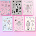 Milky Hearts Sticker Book Inner Page Low Saturation Sweet Sick Sweet Girl Character Decoration Sticker DIY Keychain Plate Hand Account  Phone Case Sticker