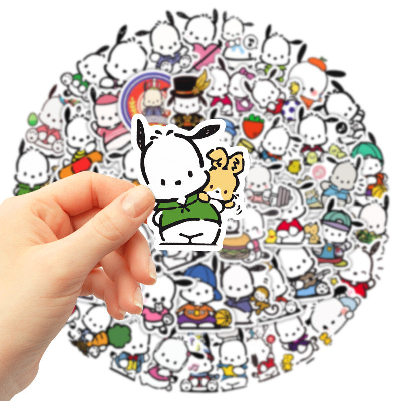 50pcs Pochacco  Sticker Water Cup Notebook Hand Account Water Cup Waterproof Student Stationery Decoration Graffiti Sticker