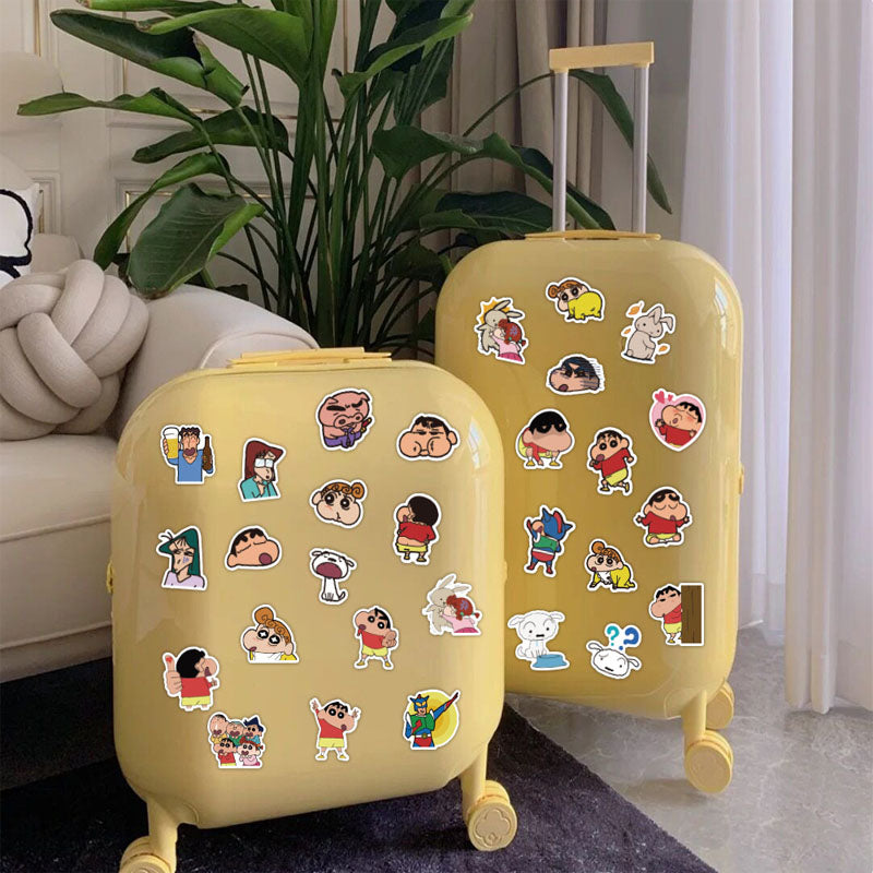 60pcs Cute Anime Cartoon Crayon Shin-chan Decoration  Phone Case Water Cup Waterproof Hand Account Sticker Cartoon Sticker