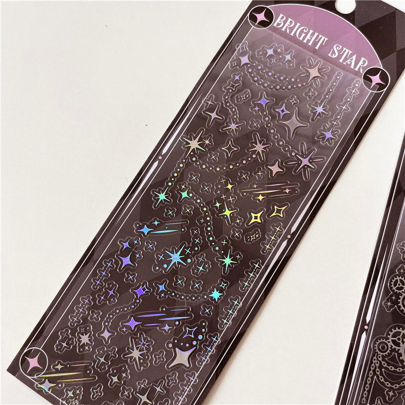 Brilliant Xingxi Laser 3D Silver Pressed Decorative Sticker Basic Pocket Decoration Material Sticker