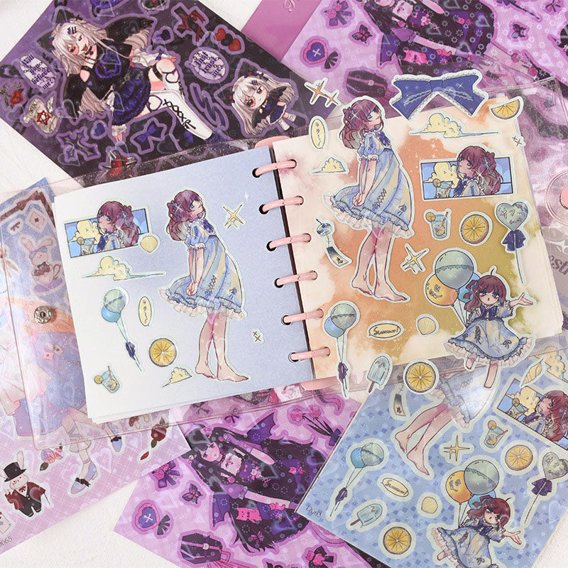 Fantasy Girl Niche Dark Cute Decorative Stickers DIY Keychain Plate Hand Account  Phone Case Diary Small Card Stickers