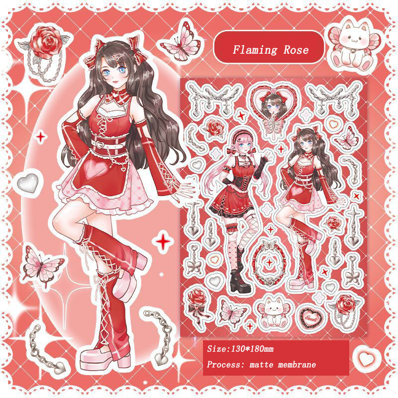 Barbie Angel Series Sweet Cool Babe Hand Account Diy Decorative  Phone Case Hand Account Material Stickers Matte Membrane Stickers 4 Styles