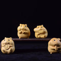 Boxwood carving Greedy hamster four brothers Handicrafts Cte small animal jewelry Handmade