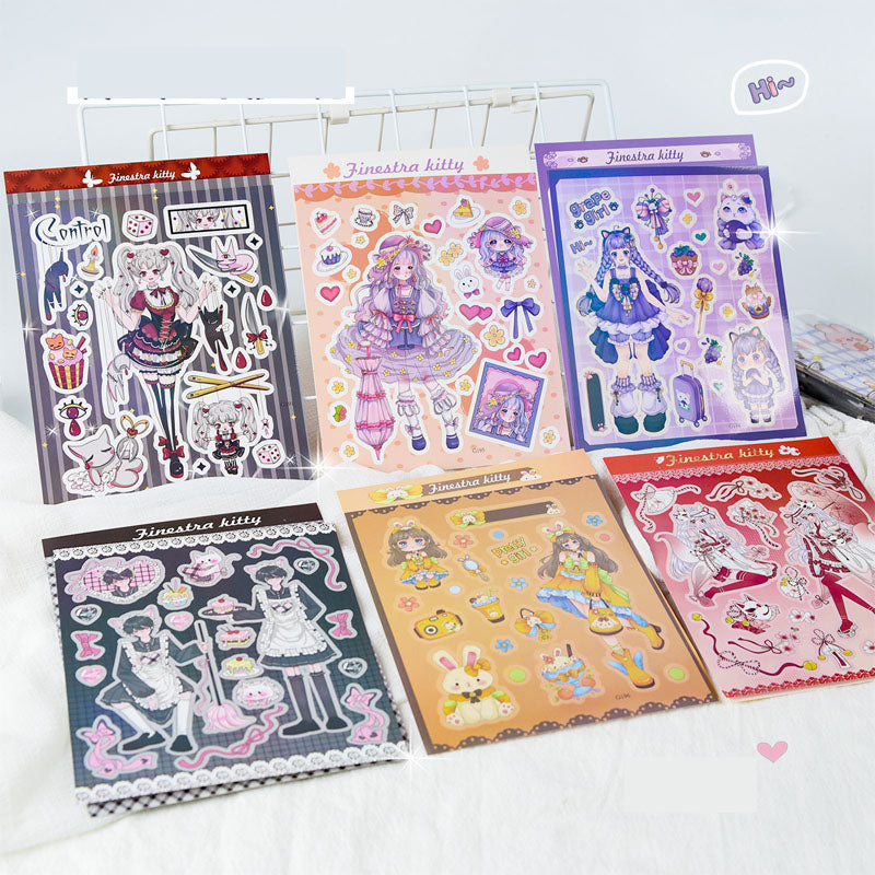 Variety of Characters Stickers Hand Account Decoration Material DIY  Phone Case Key Chain Small Card Stickers Animation